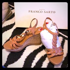 Franco sarto almond color wedges, size 6